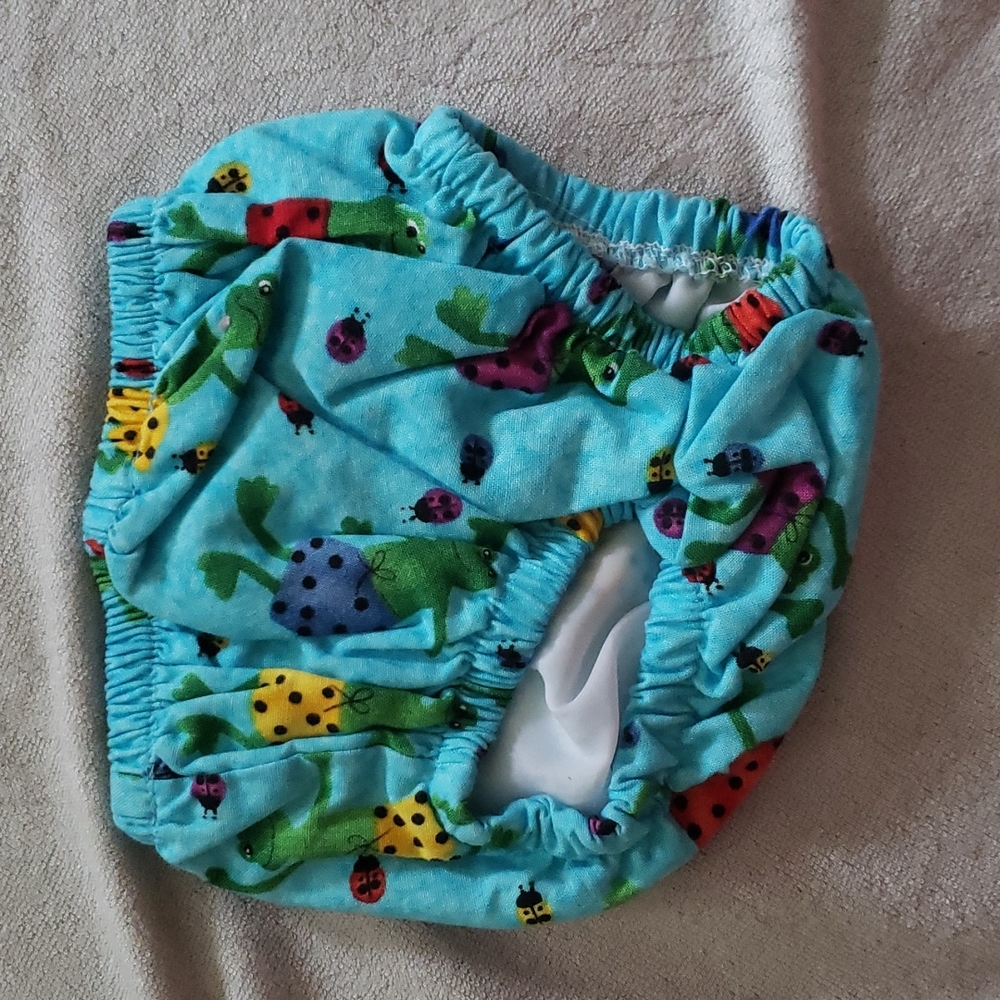 Infant swim diaper cover small frog print